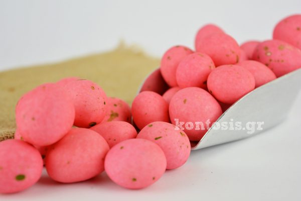 Sweet pebbles Rhodes whole strawberry in syrup & milk chocholate coated with a thin layer of sugar hatzygiannakis