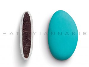 chocolate (70% cocoa) with a thin of sugar coating-turquoise