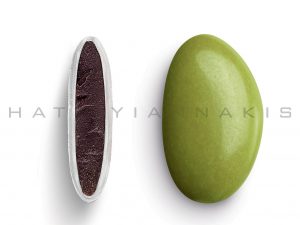 chocolate (70% cocoa) with a thin of sugar coating-apple green