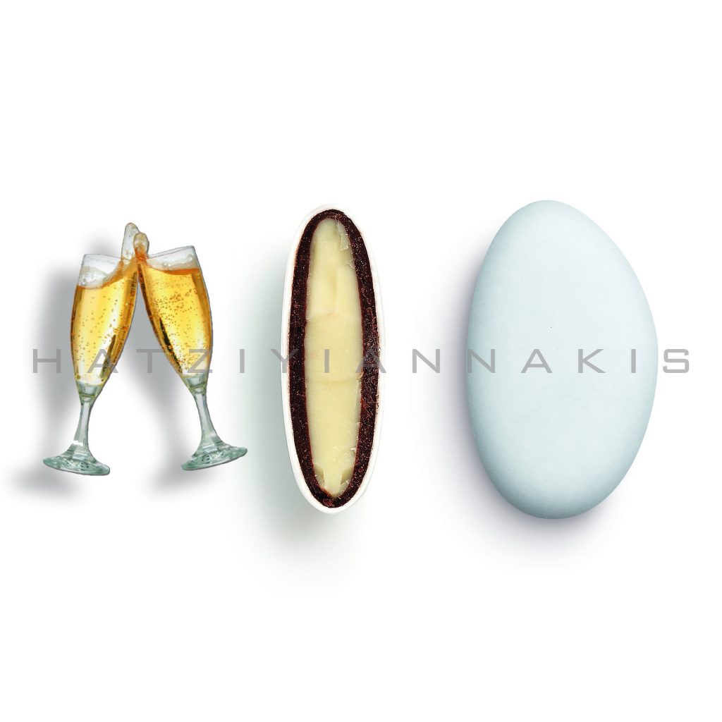 white chocolate & chocolate (55% cocoa) with a thin layer of sugar coating-zabaglione taste